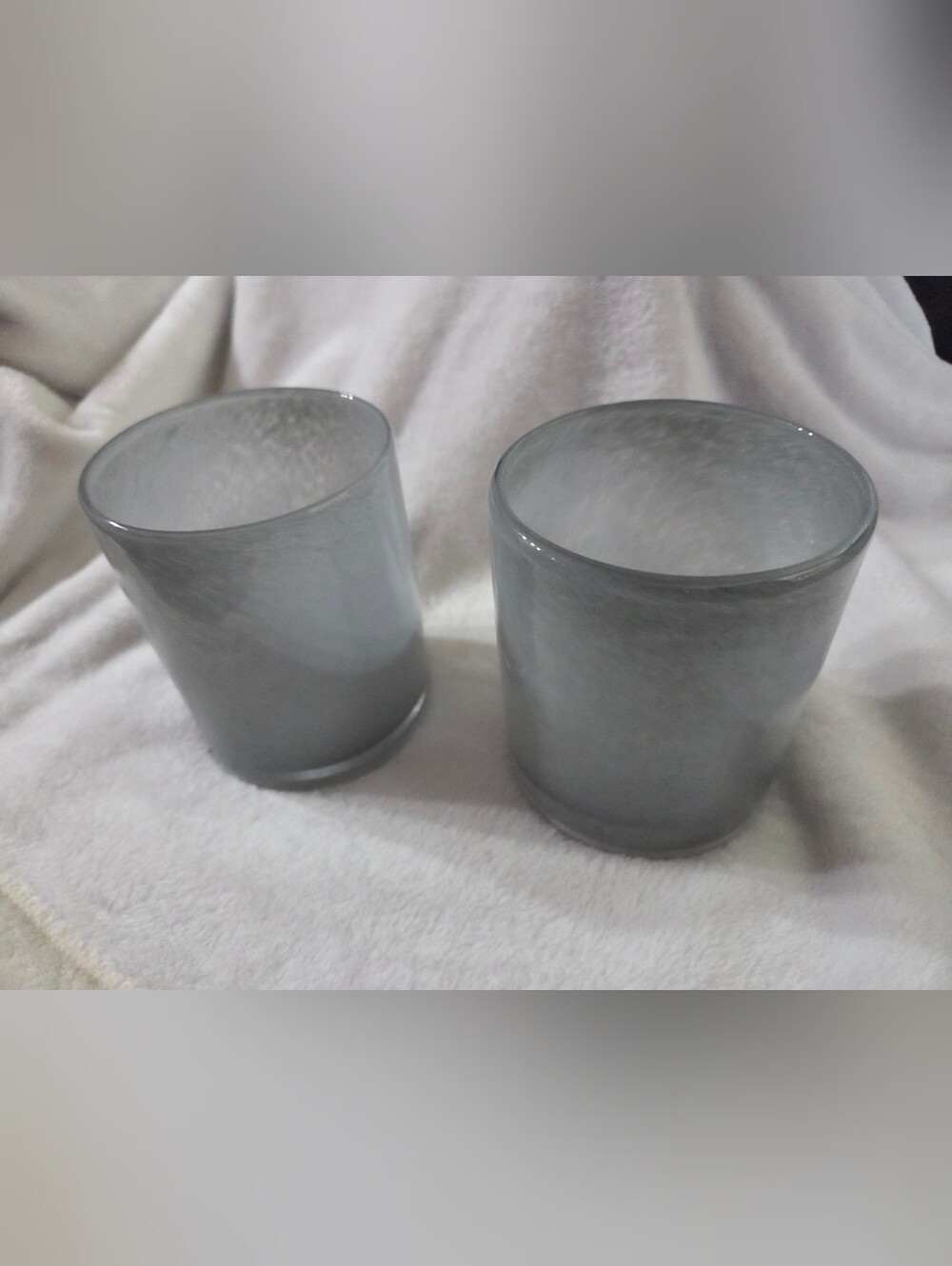 IKEA Gray Glass Candle Holders – Set of 2